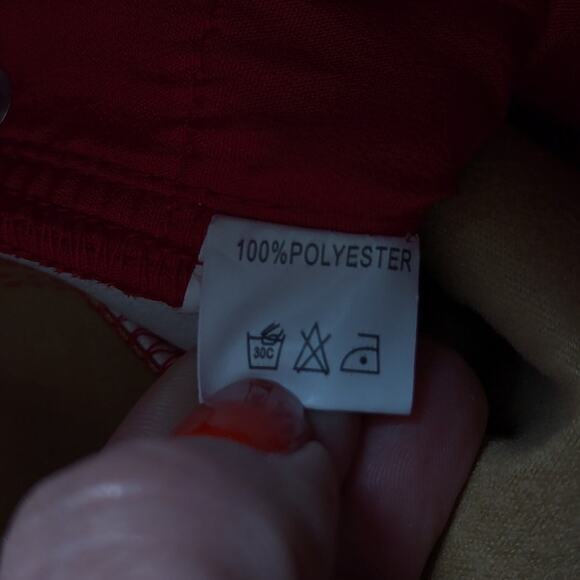 Jagger & Stone Faux Leather Pants Red with White Stripe Size 2 - Picture 4 of 11